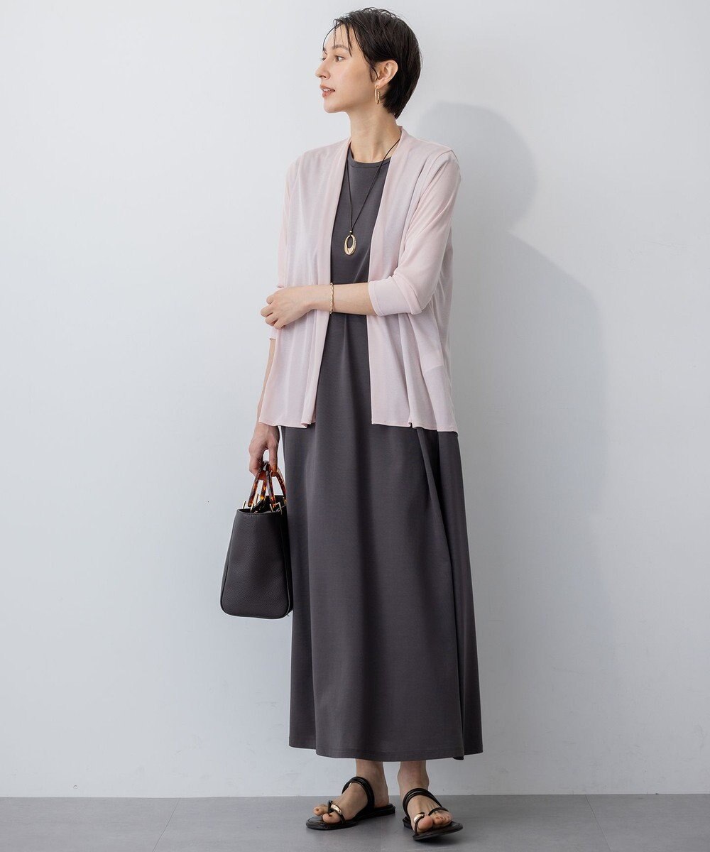 23区 L 【Oggi8月号掲載/接触冷感/洗える】ツイストコットンプレーティング スリーブレスワンピース 