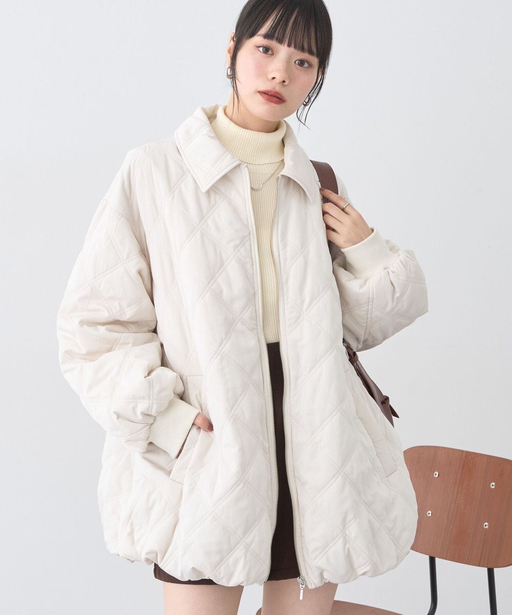 earth music&ecology 【WEB限定】ダブルステッチキルティングコート 