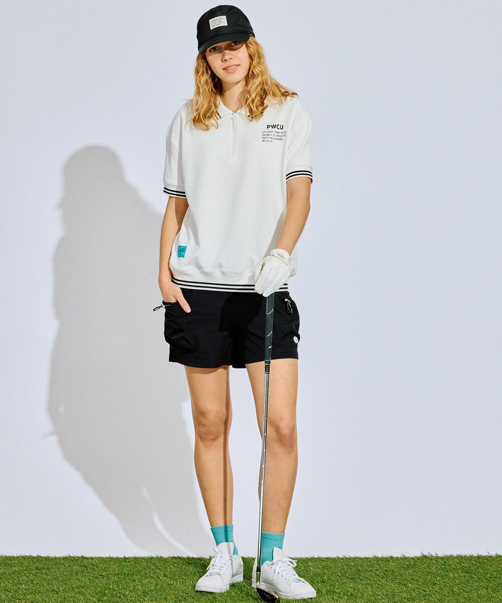 PW CIRCULUS 【WOMEN】ワッフルハーフジップポロ ゴルフウェア レディース 