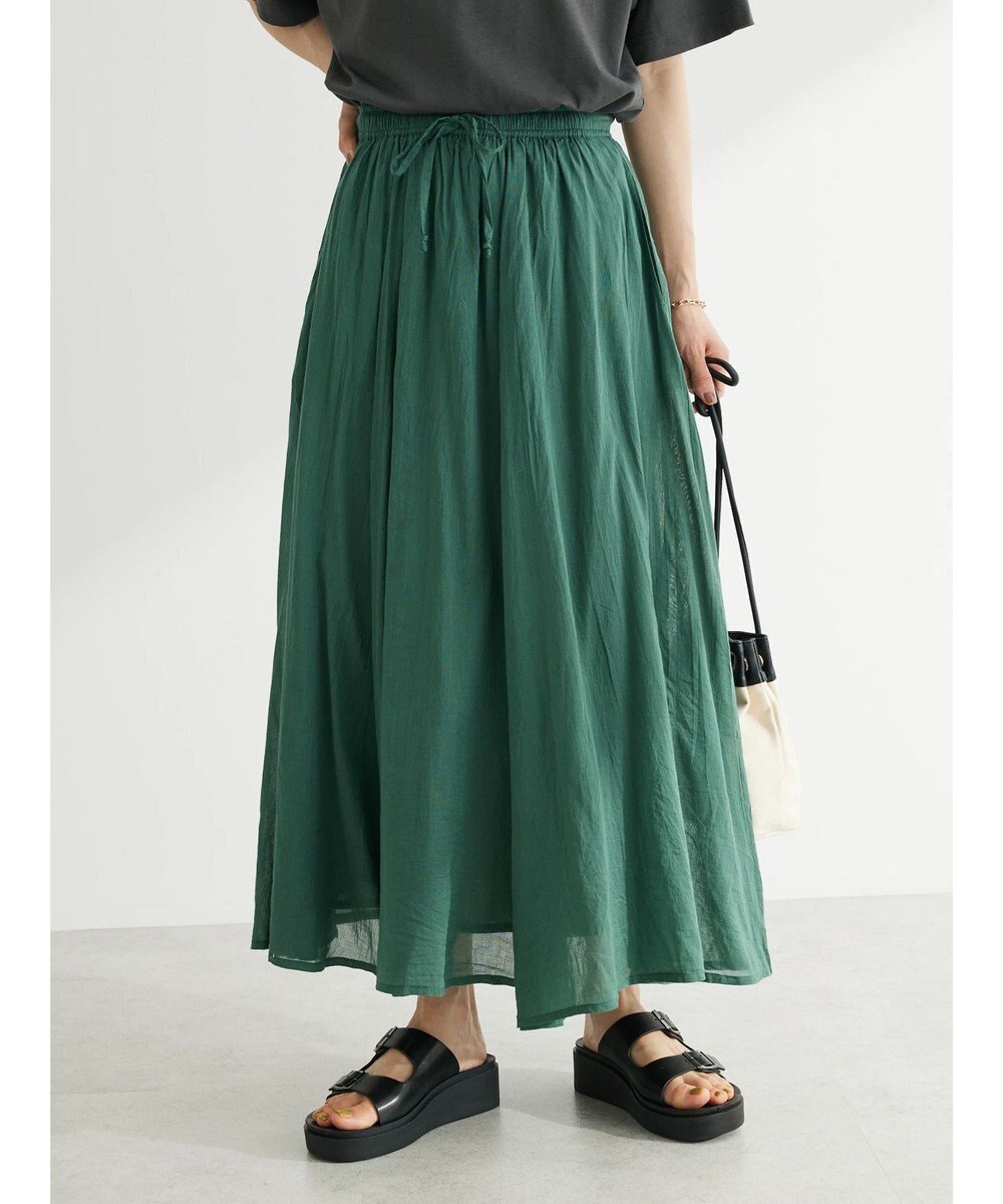 Green Parks インド綿　ふんわりボイルロングスカート 