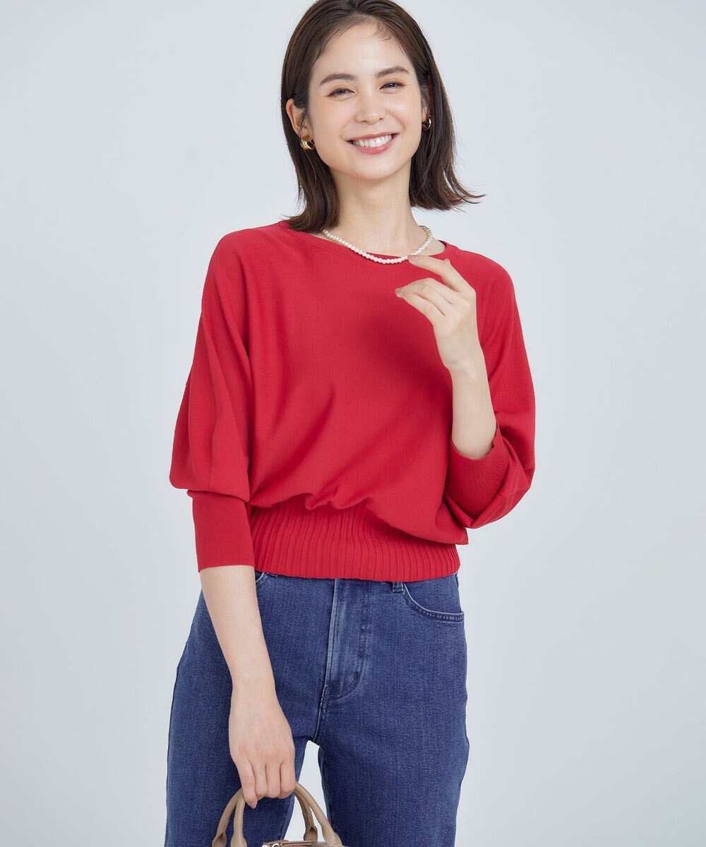 組曲 【5色展開・UVケア】スタイルアップ ドルマンスリーブ ニット 
