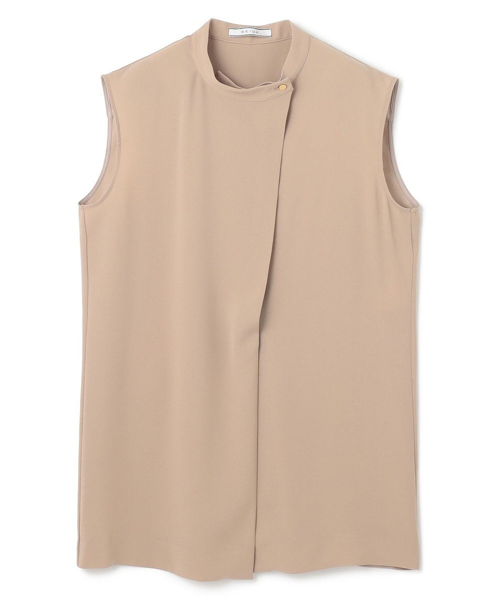 BEIGE， 【洗える】FLEUR / フロントボタンノースリーブブラウス 