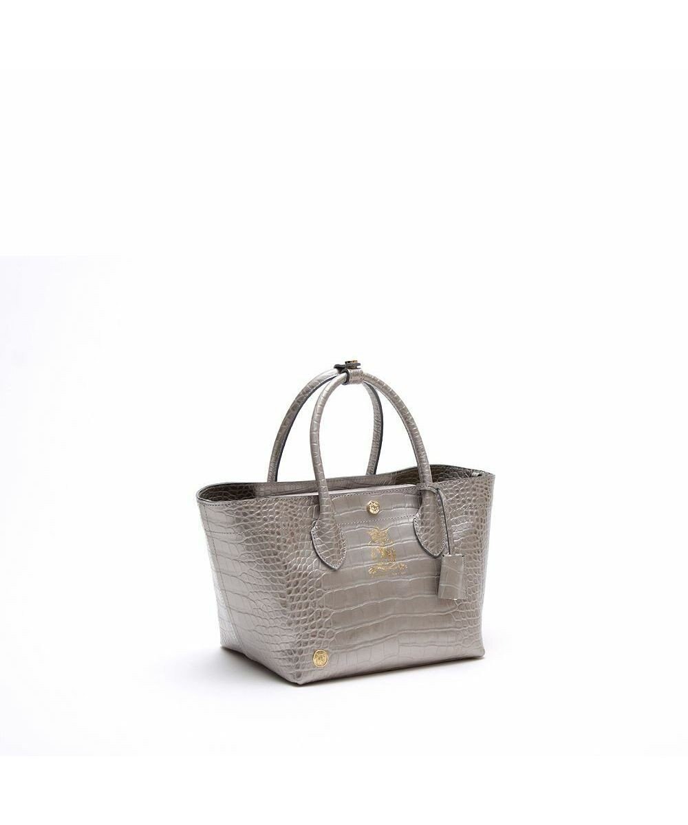 A.D.M.J. 【牛革】クロコ型押しキューブトート21cm(ショルダーストラップ付) 