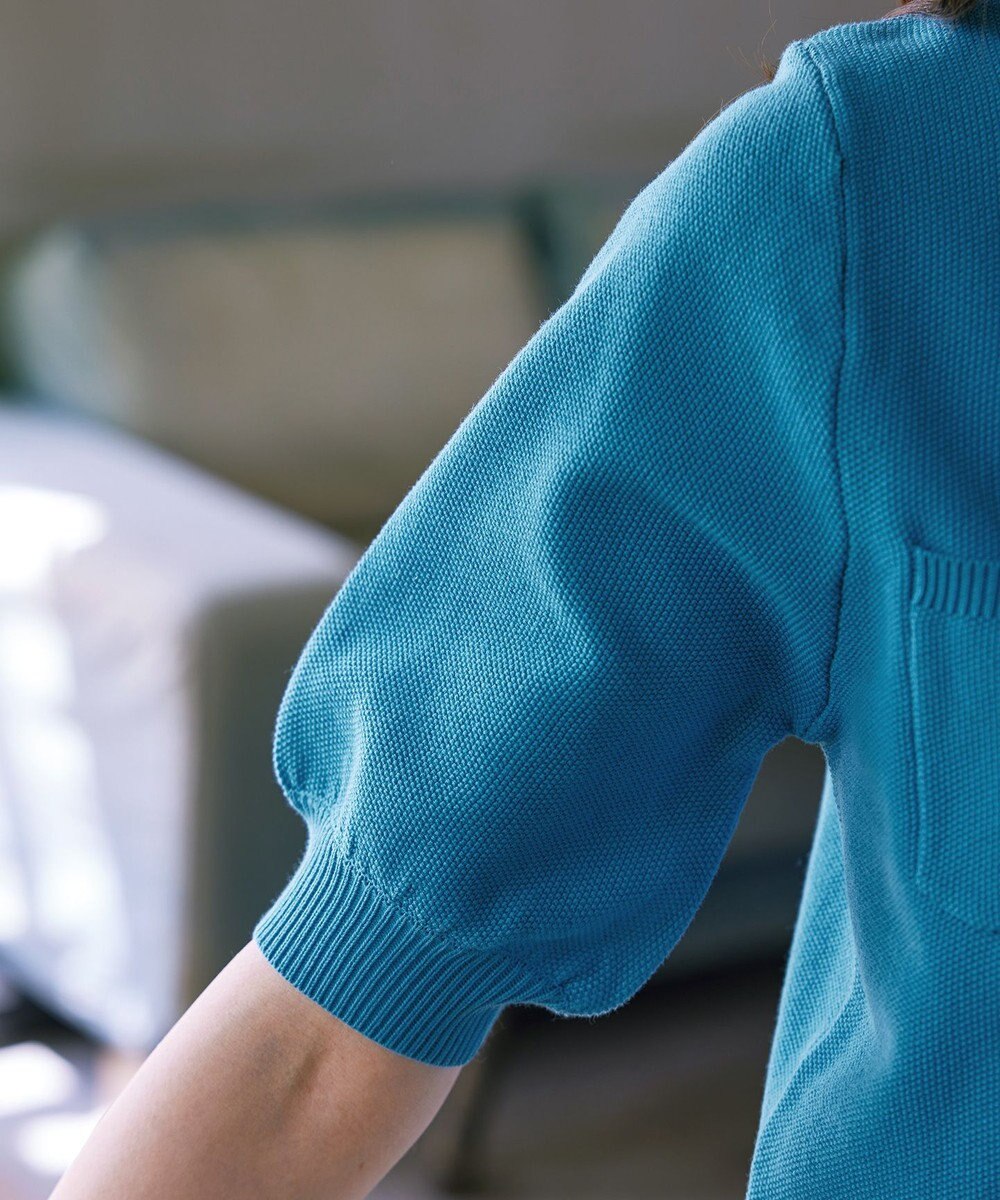 Tiaclasse 【洗える】鹿の子柄ニットショートカーディガン 