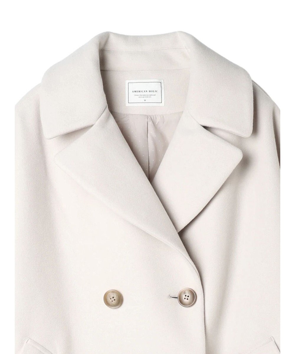 AMERICAN HOLIC 中空ＦＩＢＥＲドロップショルダーチェスターコート 