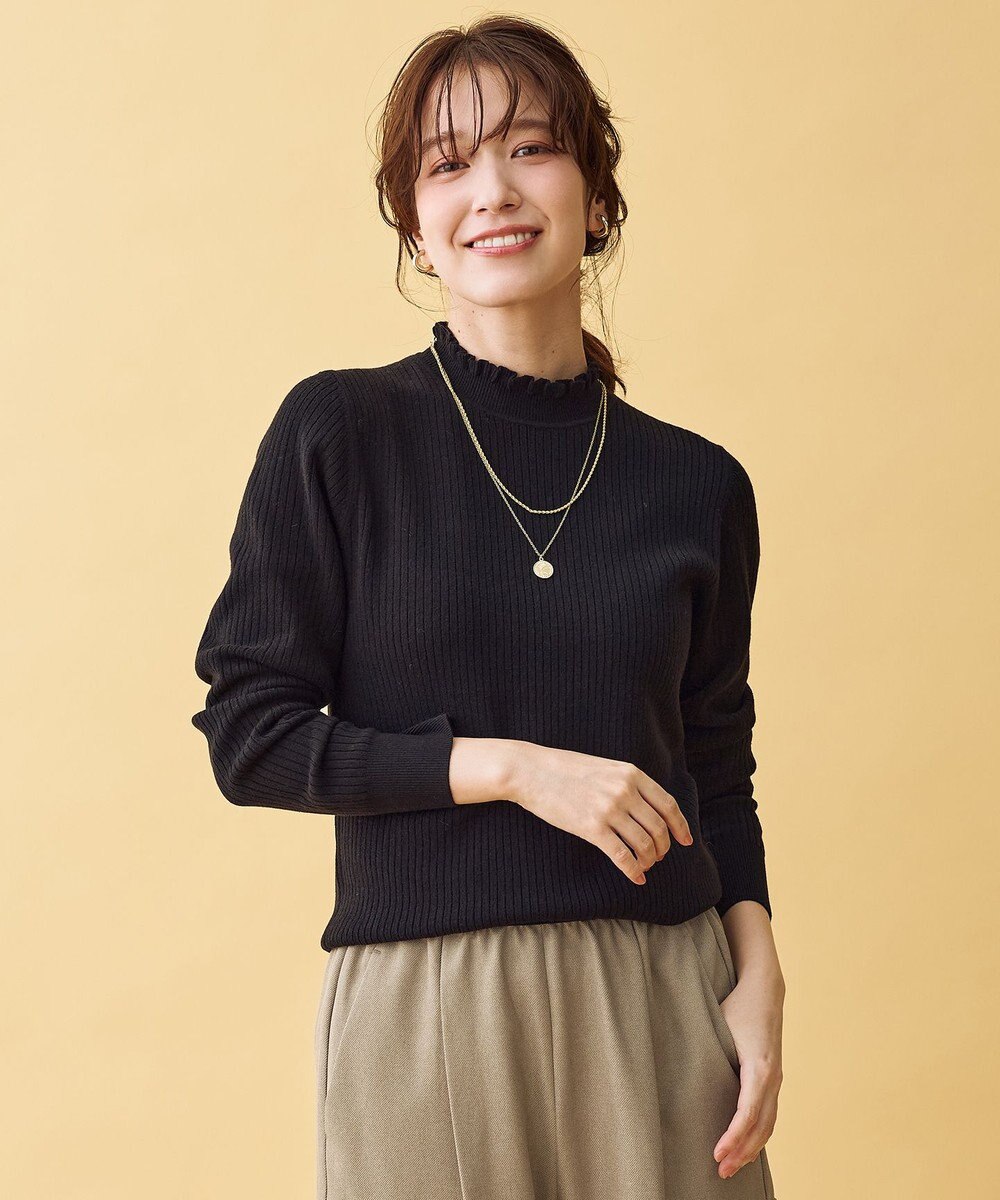 ANY L 【6色展開】フリルネックニット 