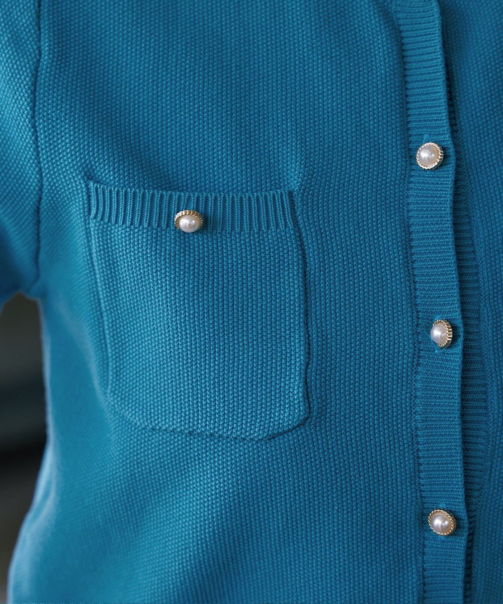 Tiaclasse 【洗える】鹿の子柄ニットショートカーディガン 