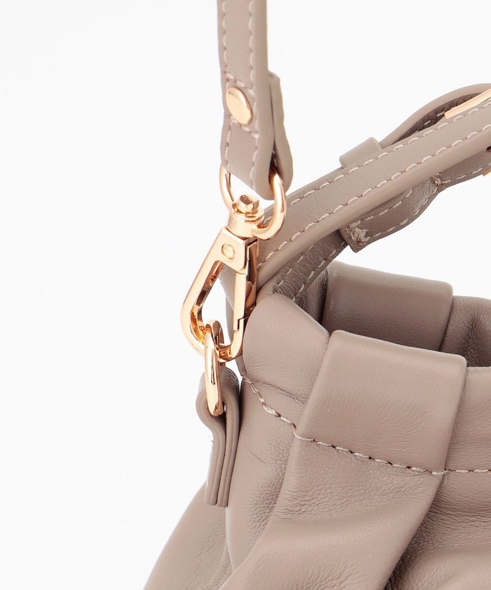 LA BAGAGERIE シープレザー　ギャザーミニマムバッグ 