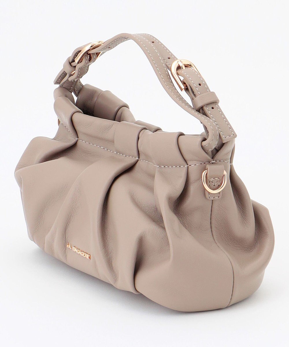 LA BAGAGERIE シープレザー　ギャザーミニマムバッグ 