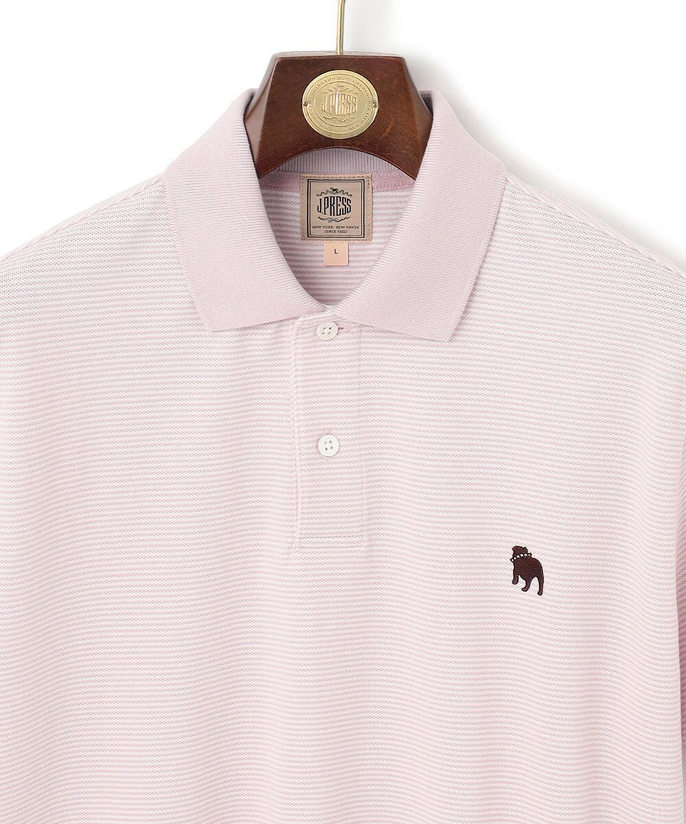 J.PRESS MEN 【大人気】アメリカンコットン鹿の子ボーダー バックブルポロシャツ 