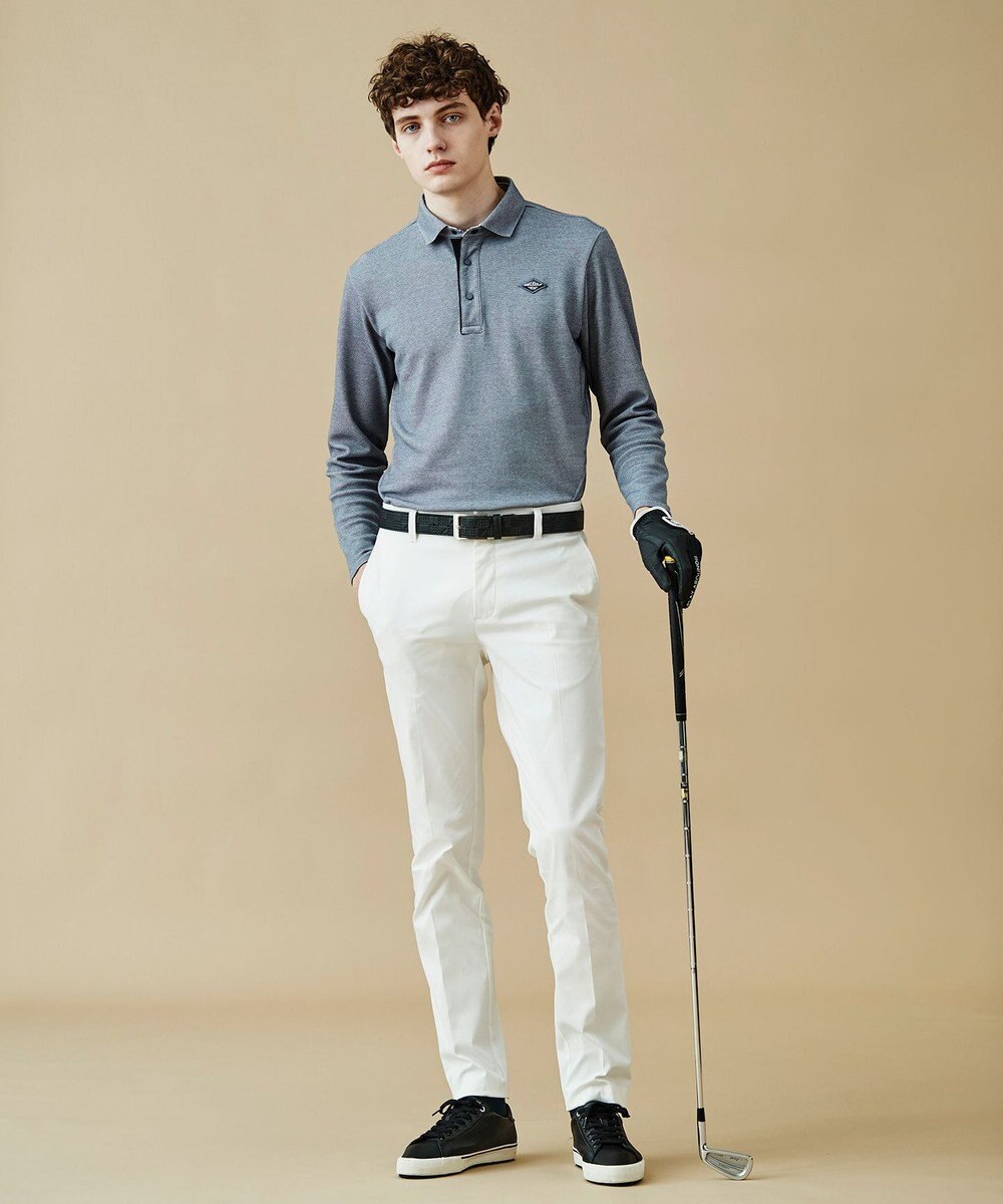 23区GOLF 長く愛せる定番人気！【MEN】【日本製】ハニカムカノコ 長袖ポロシャツ 