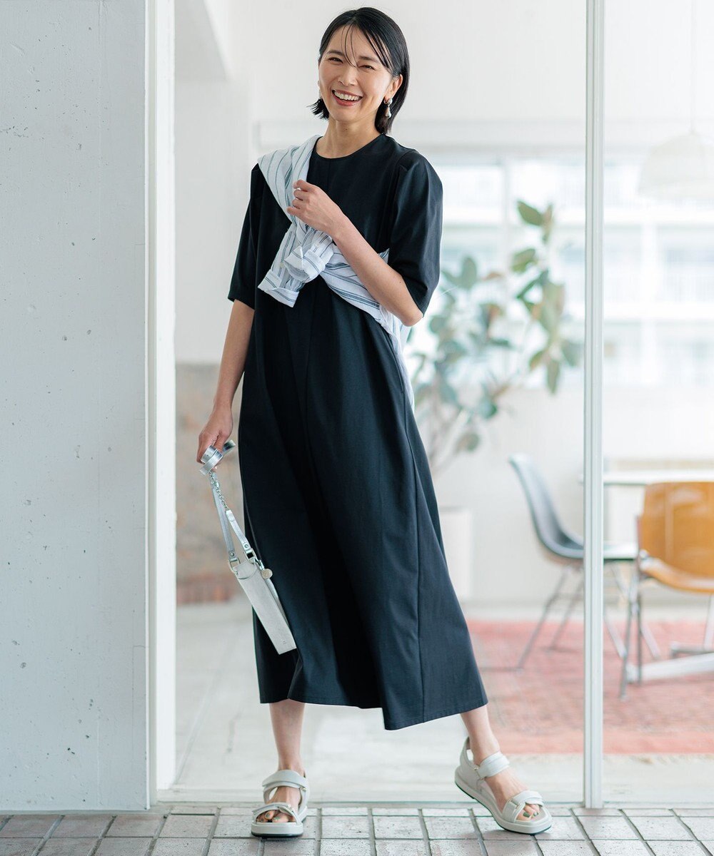 23区 【洗える】ALBINIコーコラン タックスリーブ ワンピース 