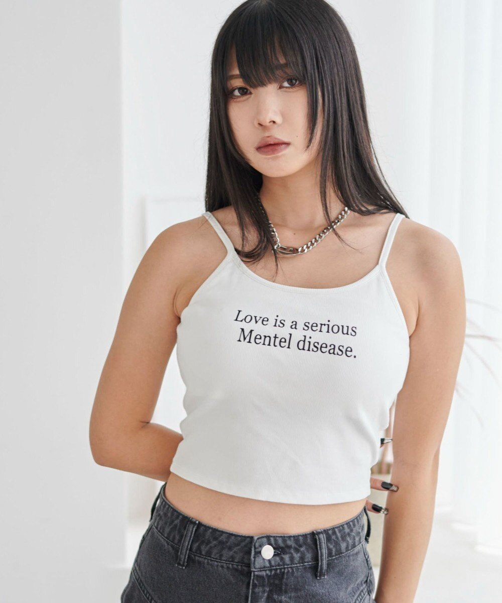 WEGO 【カップ付きインナー】グラフィックプリントカップインキャミ 