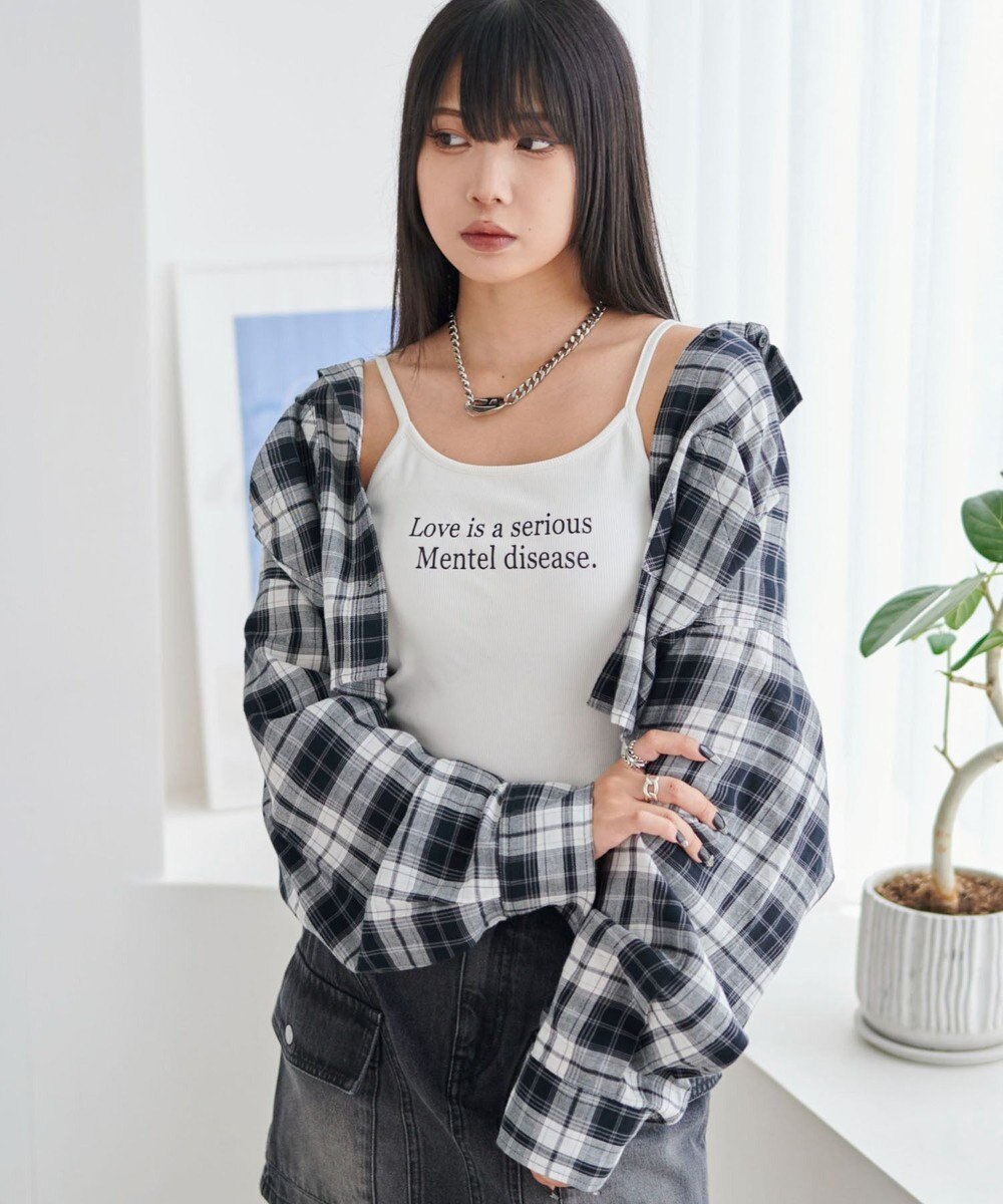 WEGO 【カップ付きインナー】グラフィックプリントカップインキャミ 