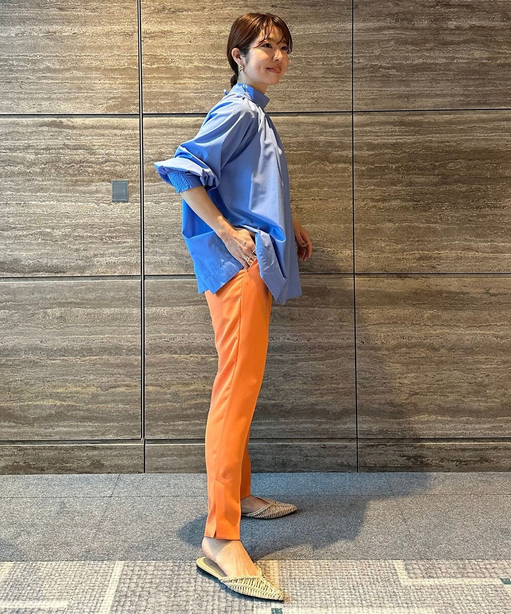 UNFILO イージーケア ギャザーブラウス 