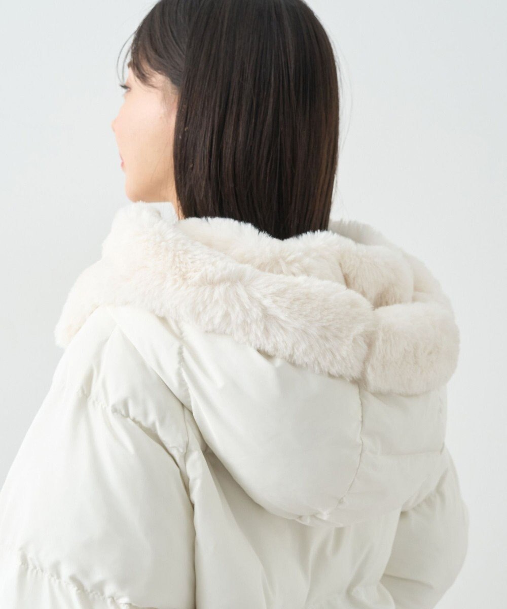 earth music&ecology フードファー中綿ショートコート 