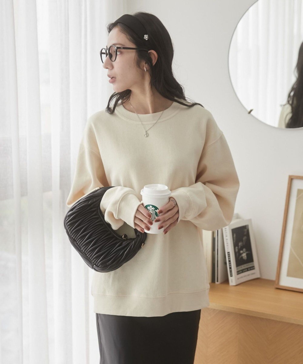 WEGO 【ユニセックス着用ITEM/裏起毛】リラックスフィットスウェットプルオーバー 