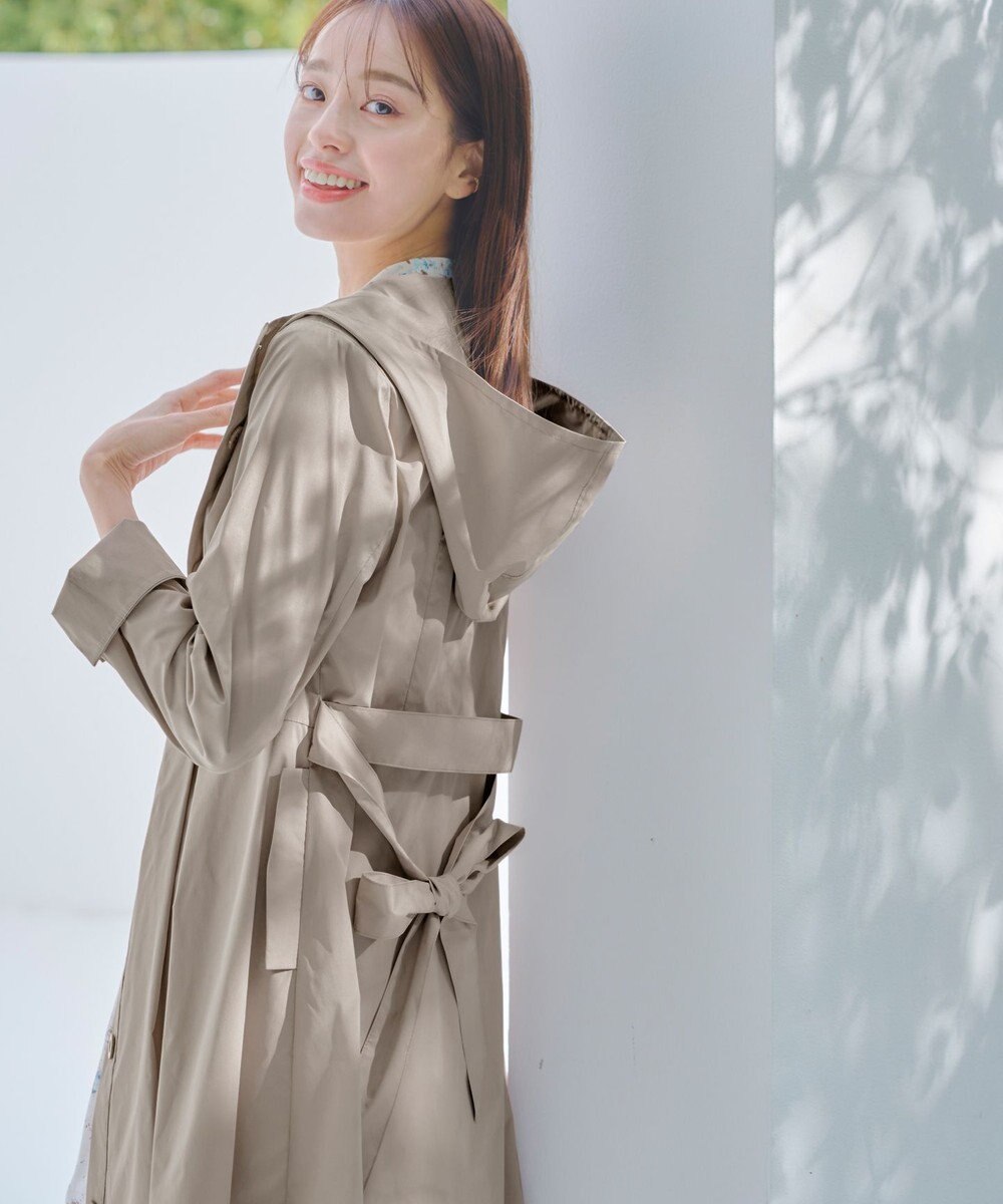 Tiaclasse 【洗える】撥水フードフレアコート 