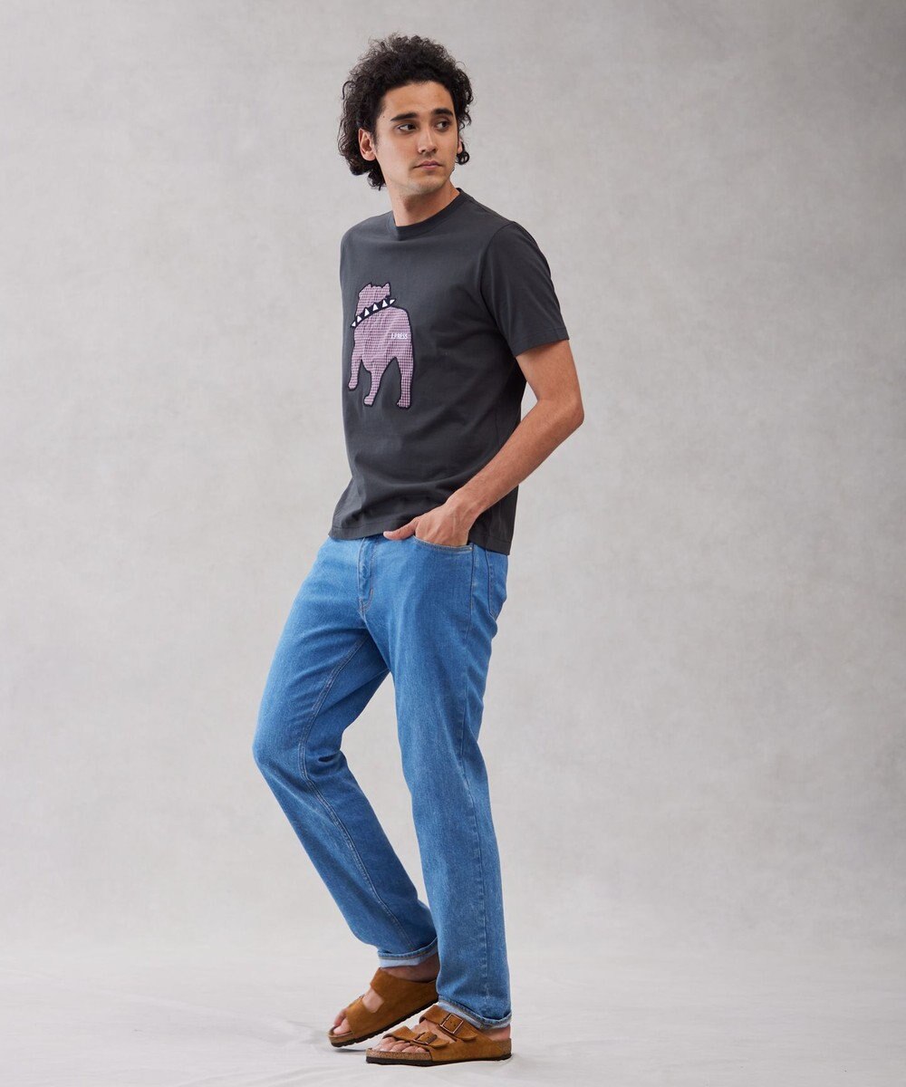 J.PRESS MEN 【UNISEX】ファブリックワッペンブルドックTシャツ 