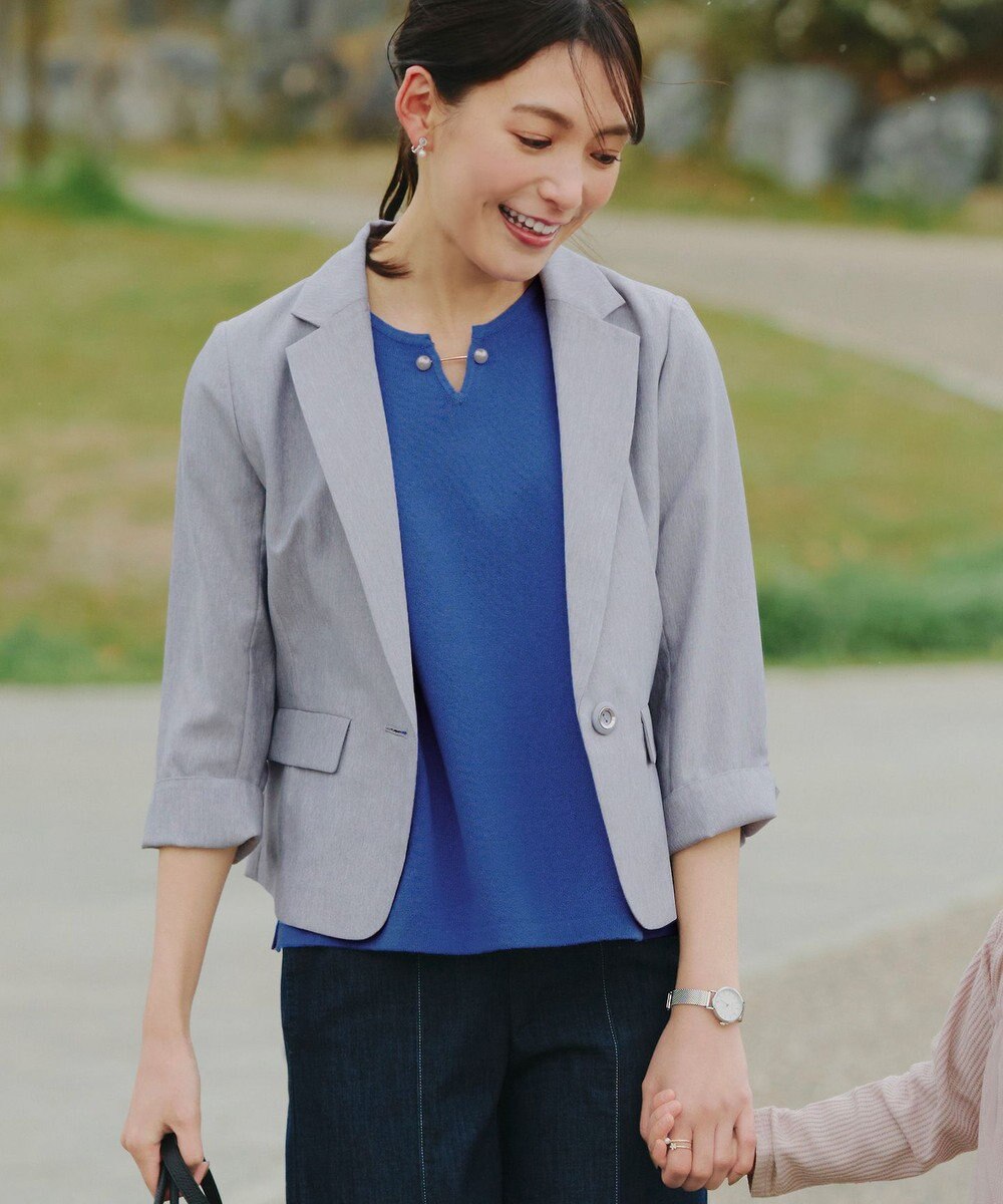 Tiaclasse 【小倉優子さん着用・洗える】フレンチスリーブニットトップス 