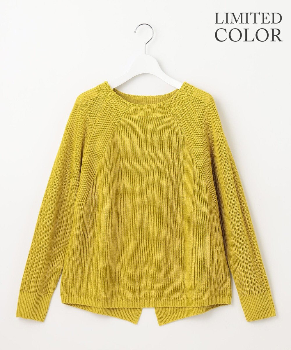 自由区 L 【カタログ掲載・WEB限定カラーあり・洗える】リネンミドルゲージボートネック ニット 