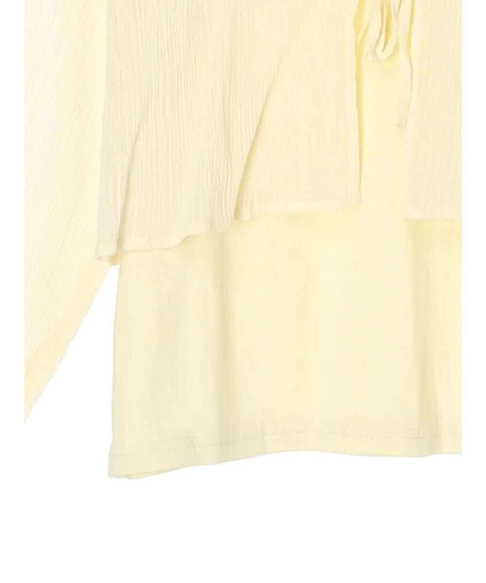 earth music&ecology ＳＥＴ２点クレープリボンブラウス＋インナー 