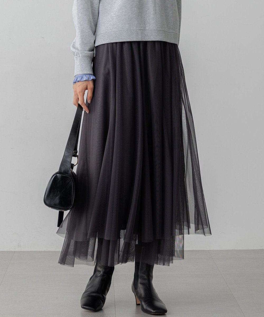 23区 S 【洗える】レイヤード チュール スカート 