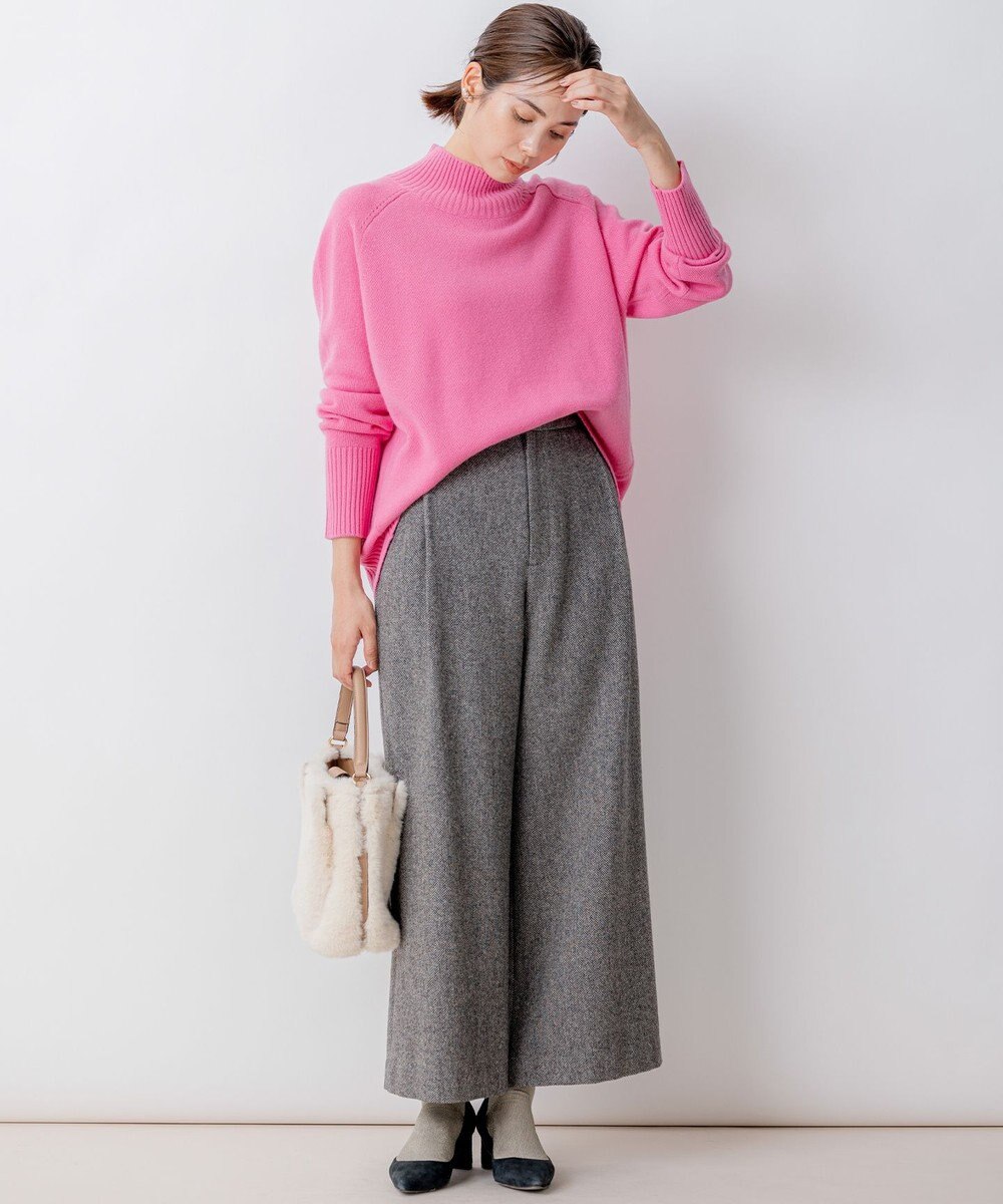 組曲 S ネコアシツィード ワイドパンツ 