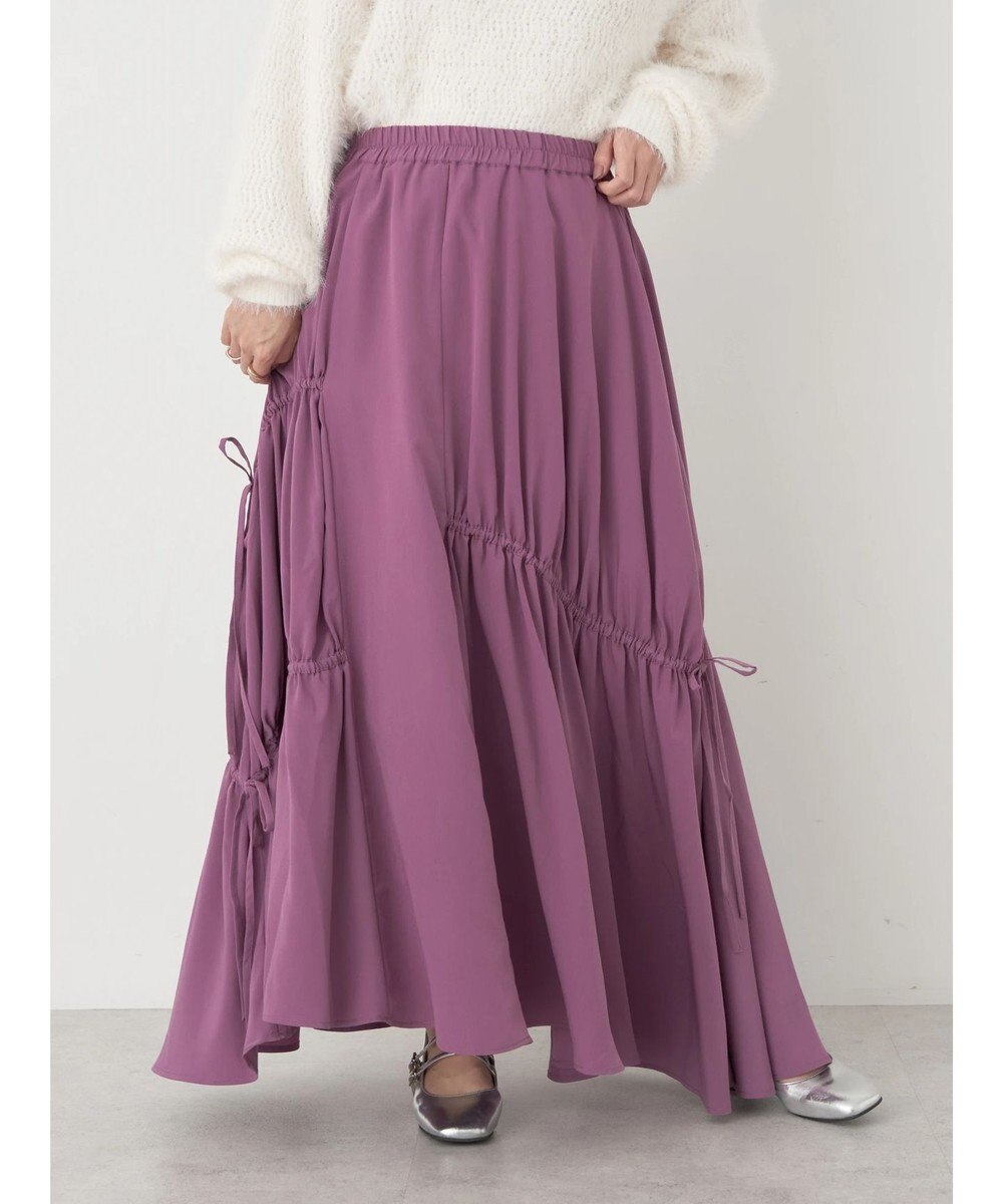 earth music&ecology ドロストギャザーフレアスカート 