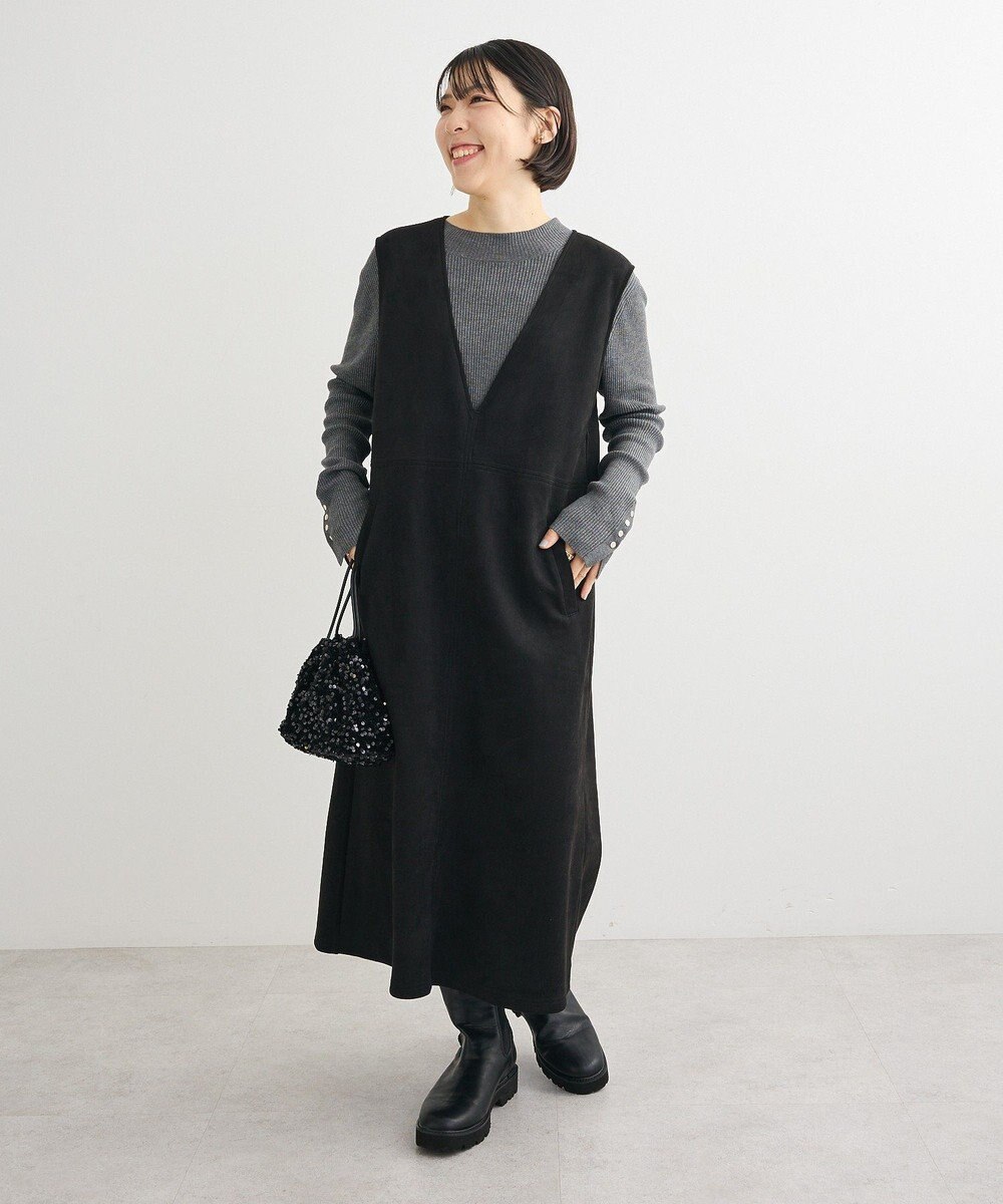 Green Parks なめらかタッチスウェード調ジャンパースカート 