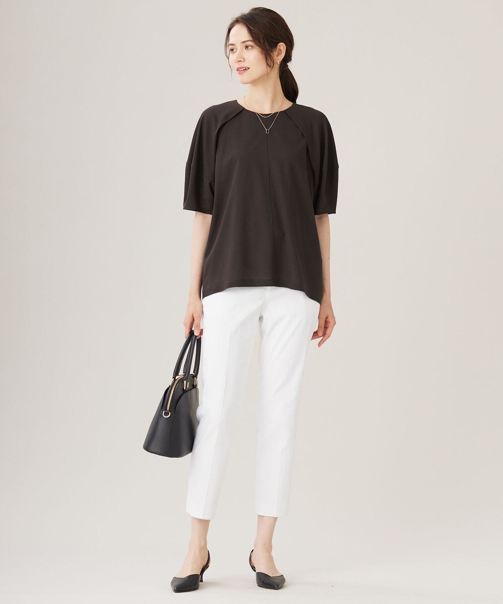 自由区 【洗える】ボリュームスリーブピケ カットソー 