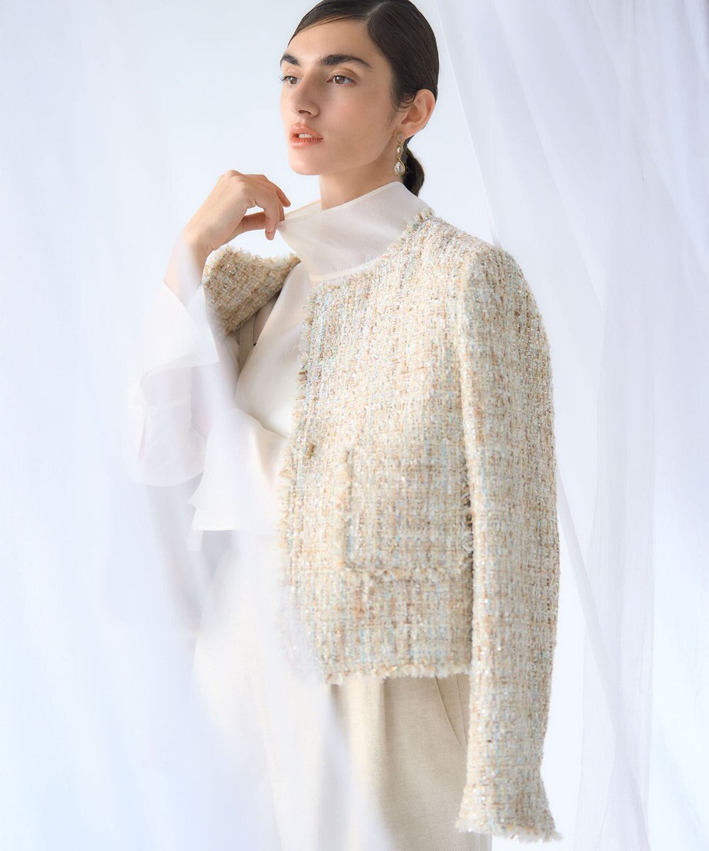 23区 【GOLD LABEL】GIOTEXリネンスパーク サスペンダー付 タックパンツ 