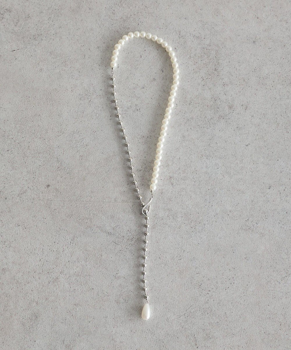 earth music&ecology パールフックボールチェーンネックレス 