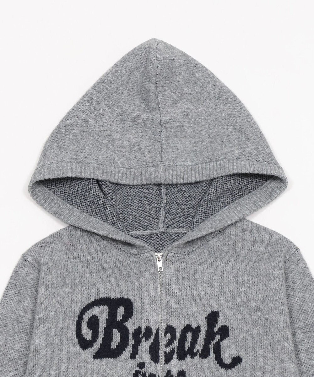 WEGO フラッフィーグラフィックジャガードニットZIPパーカー 