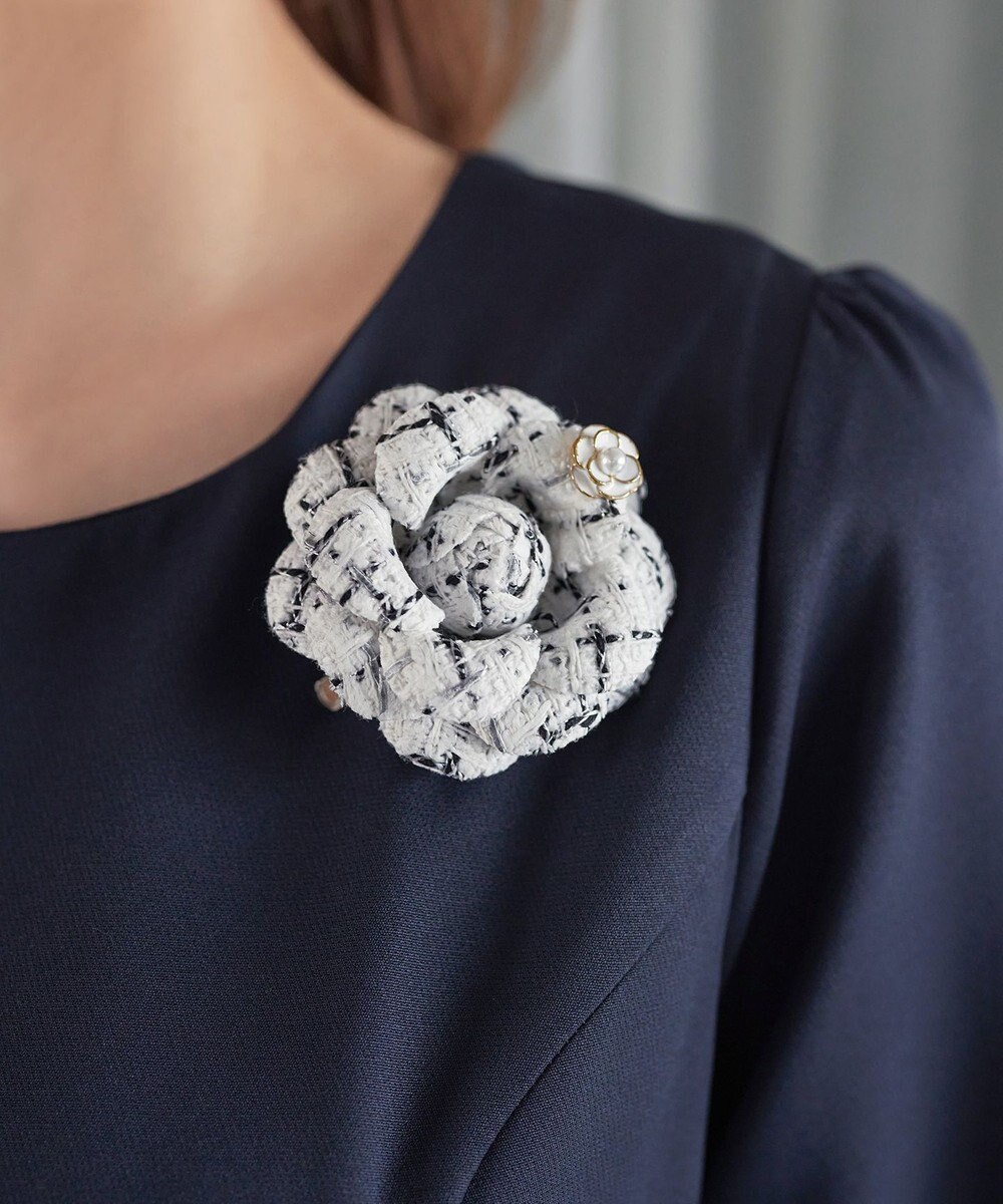 Tiaclasse フラワーツイードコサージュ 