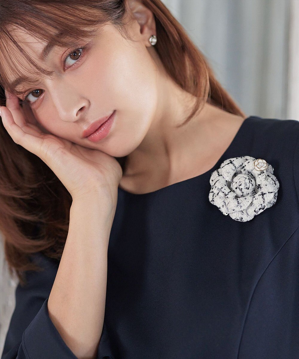 Tiaclasse フラワーツイードコサージュ 