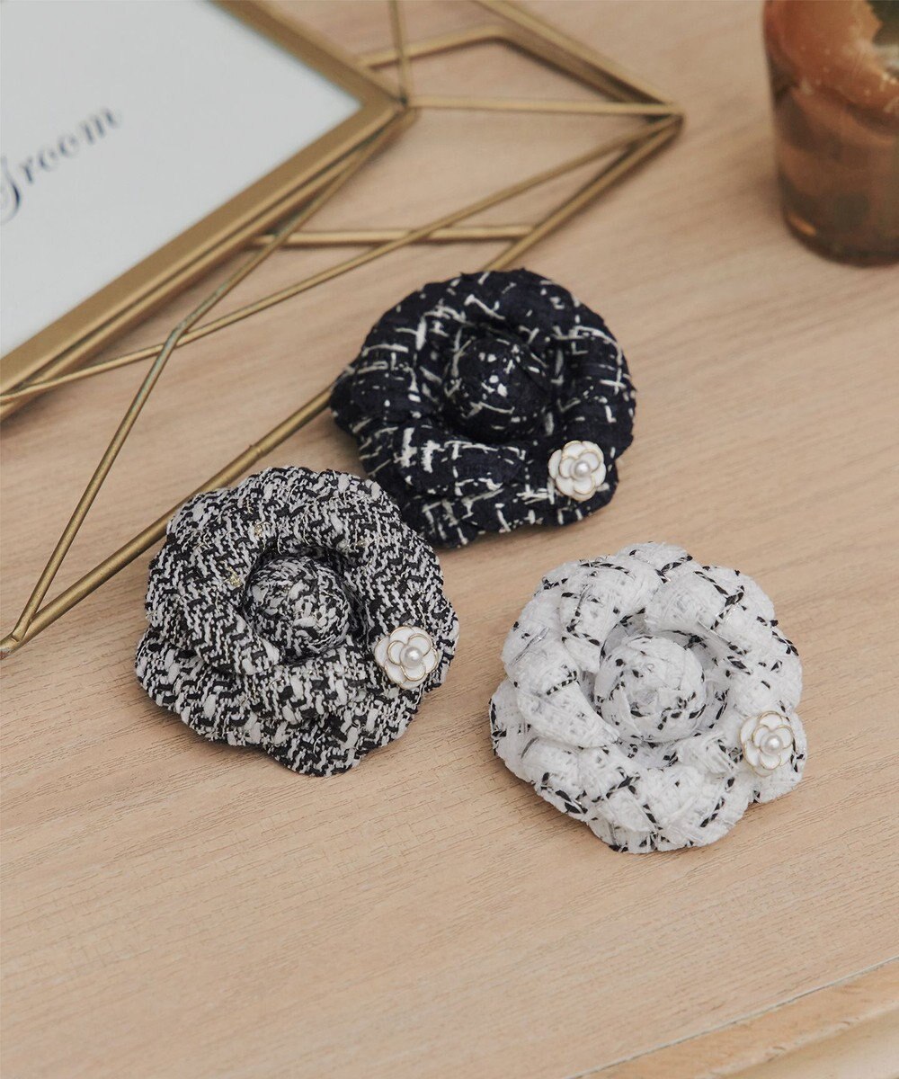 Tiaclasse フラワーツイードコサージュ 