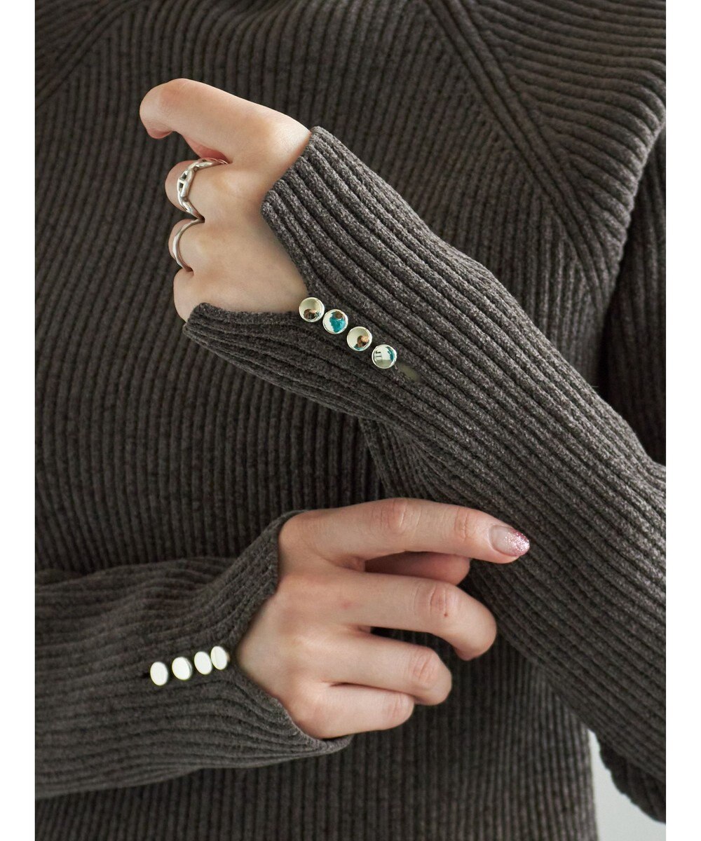 Te chichi モールリブスタンドネックニット 