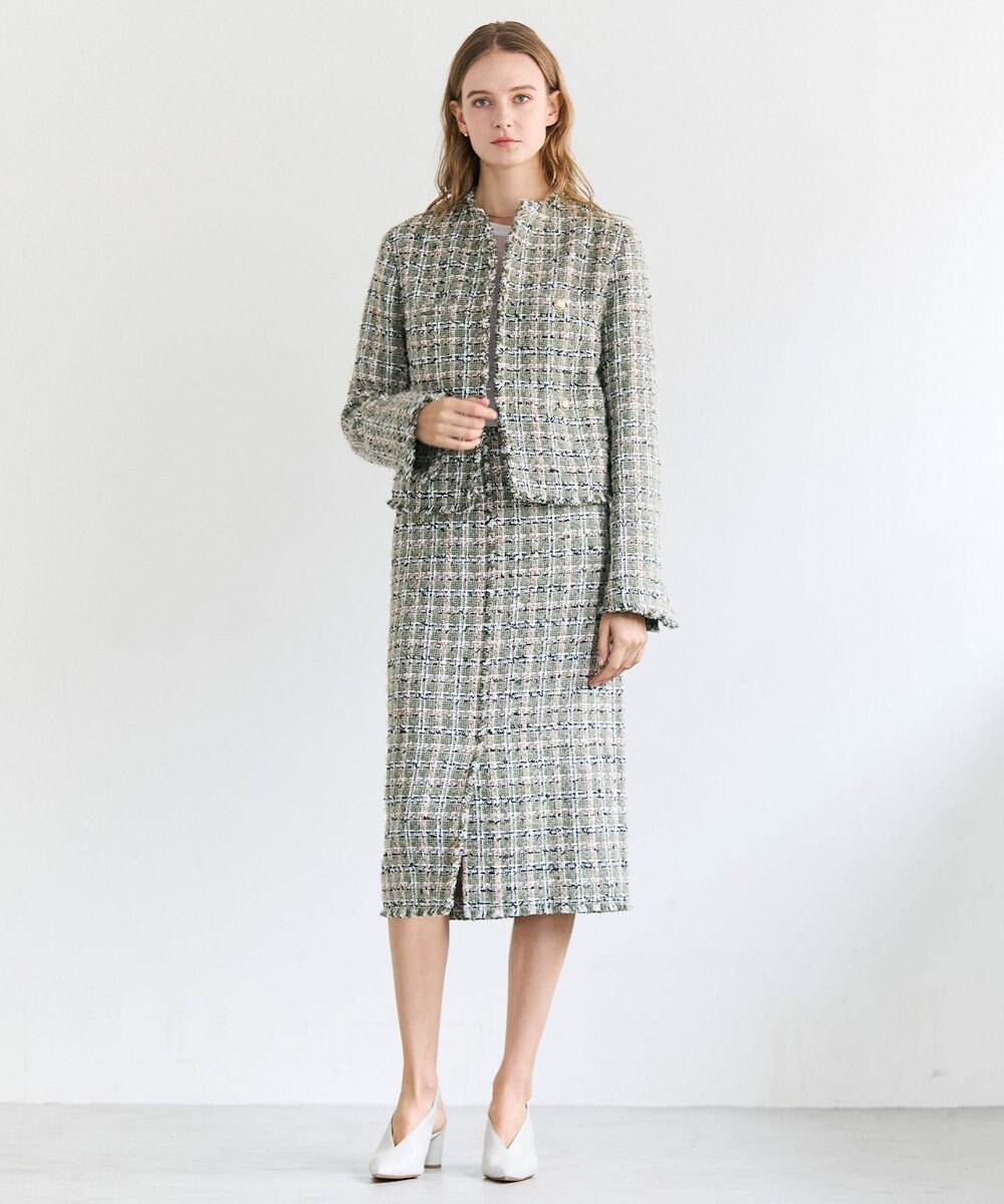 BEIGE， BERYL / ファンシーツイードノーカラージャケット 