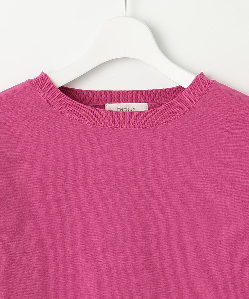 Feroux 【洗える】パールポイントパフスリーブ ニット 