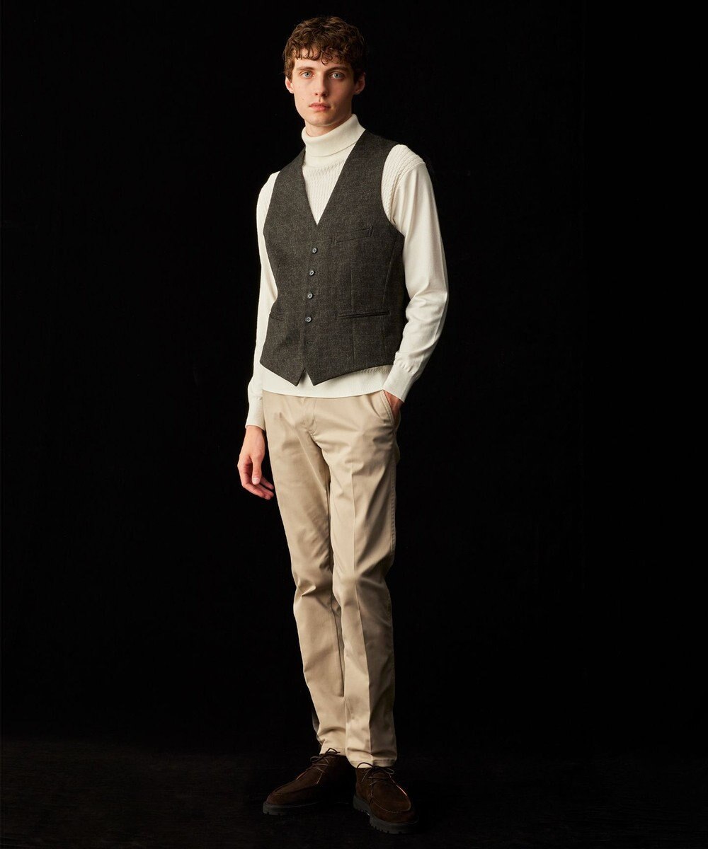 JOSEPH ABBOUD 【キングサイズ・ウェストも伸びる！/JAPANファブリック/ストレッチ】ハイパワーサテンストレッチ パンツ 