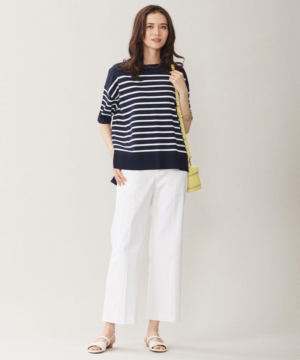 自由区 【接触冷感・UVカット・WEB限定カラーあり】クレープストレッチプルオーバー ニット 