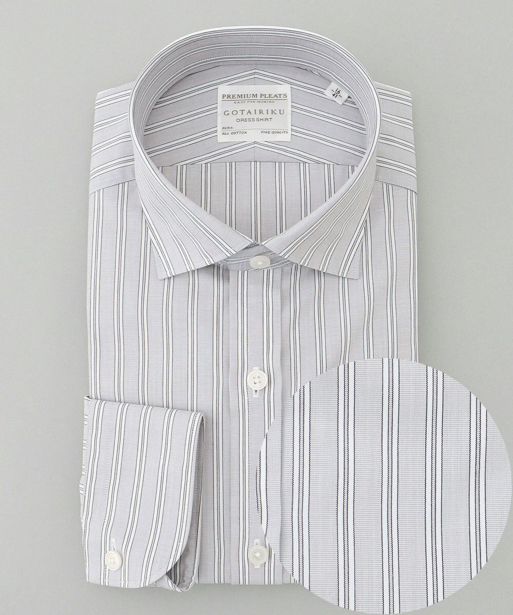 GOTAIRIKU 【形態安定】PREMIUMPLEATS_スモールワイドカラー 通年ドレスシャツ 