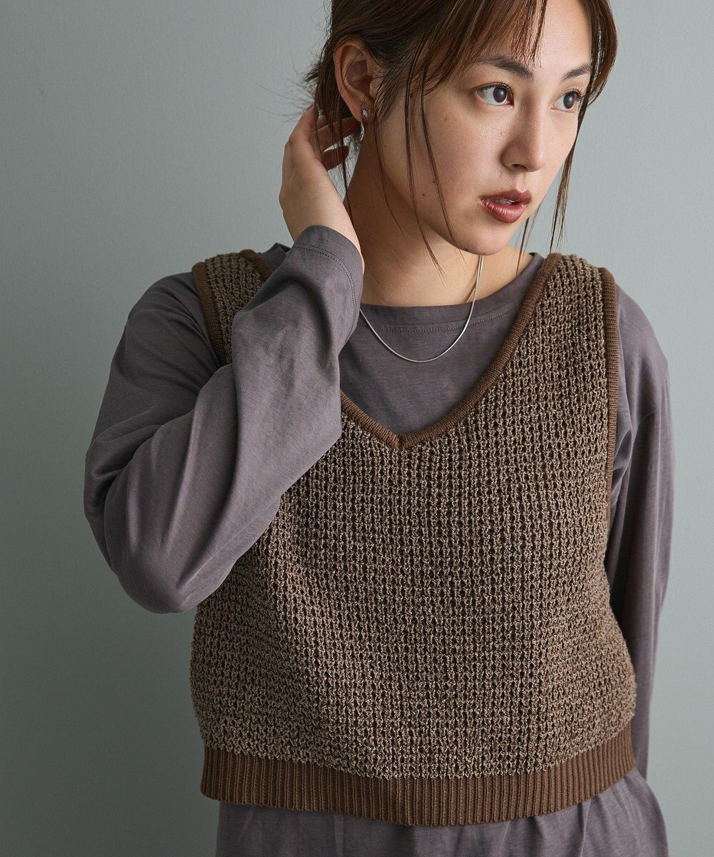 CRAFT STANDARD BOUTIQUE ワッフル編みニットベスト 