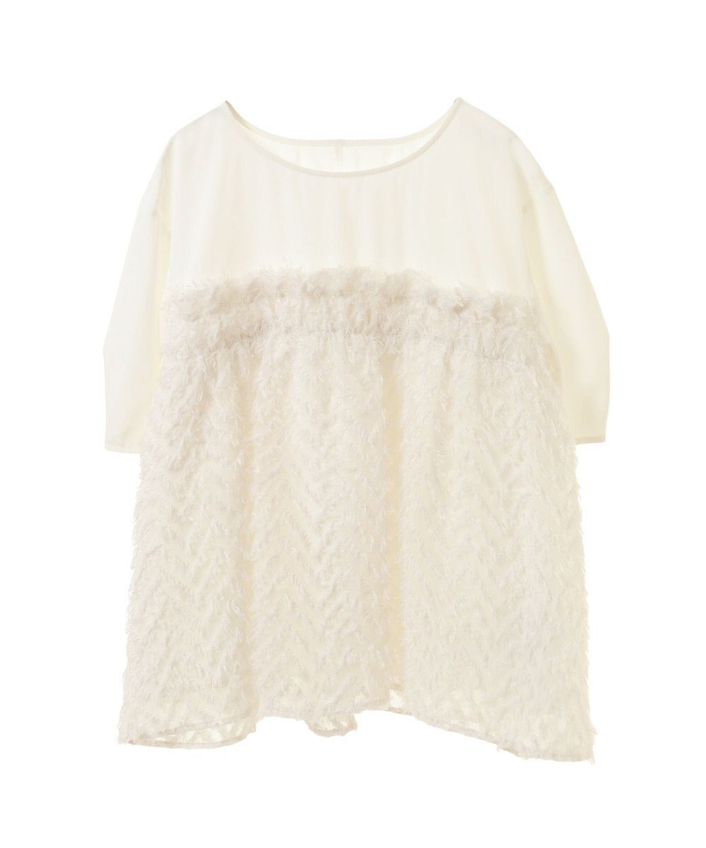 Green Parks フェザージャガードドッキングブラウス 