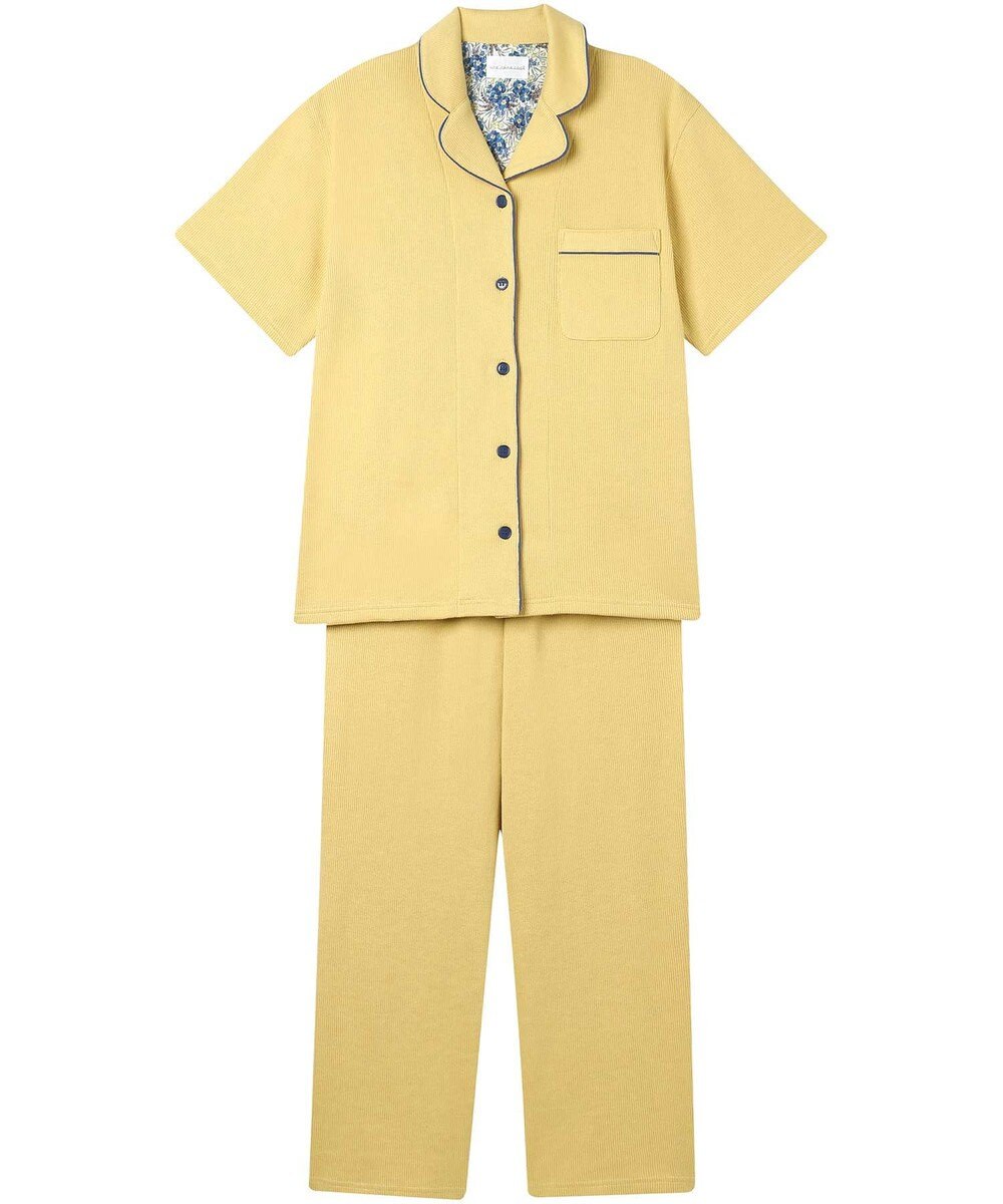 une nana cool 【綿混】ソフトコットンリブ 半袖開襟パジャマ MADE WITH LIBERTY FABRIC 