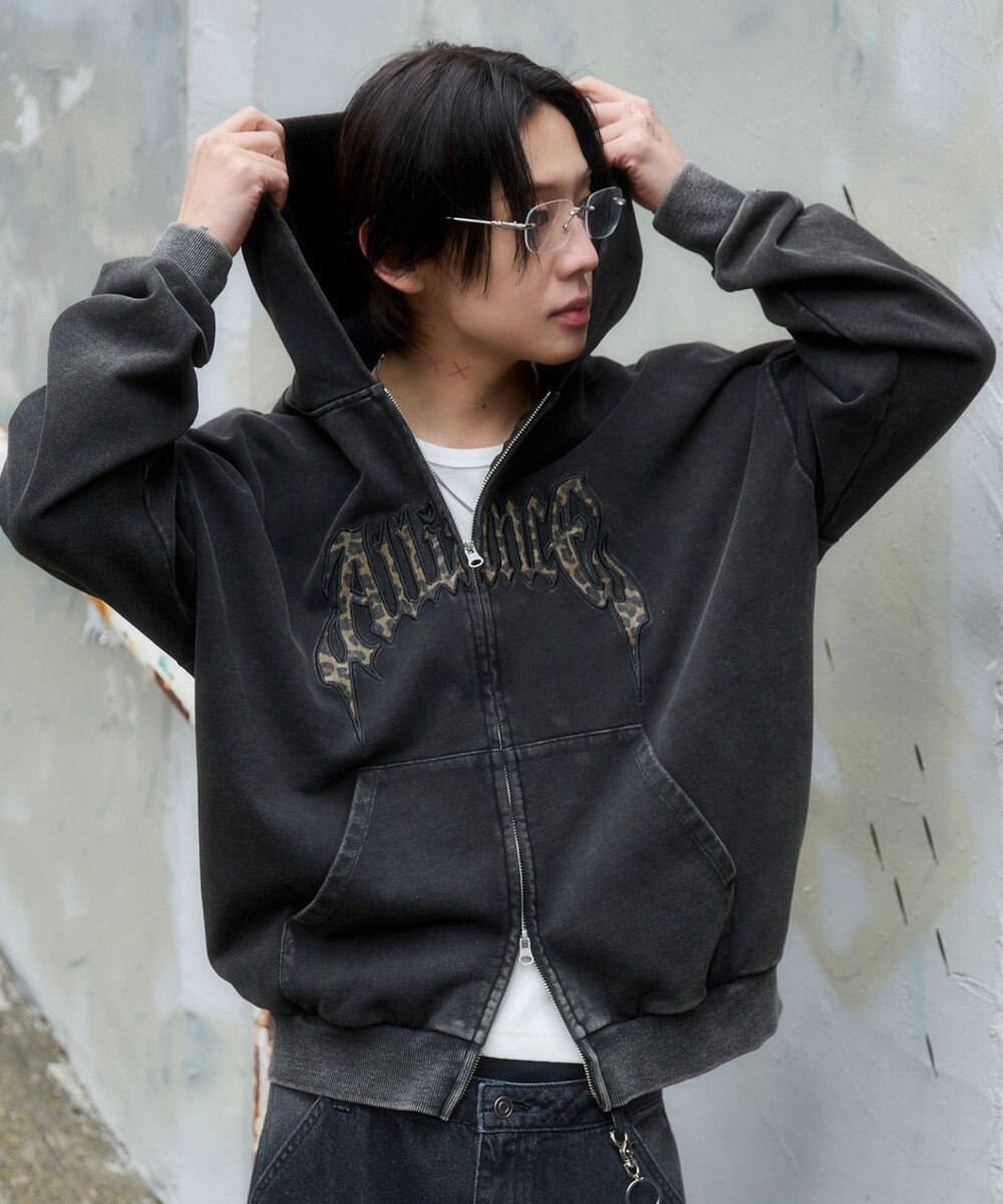 WEGO 【ユニセックス着用ITEM/SMLサイズ展開】グラフィックZIPパーカー 