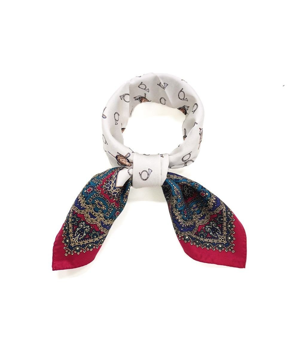 Marca 【伝統横濱スカーフ】ホルン  小判 シルクツイル スカーフ 