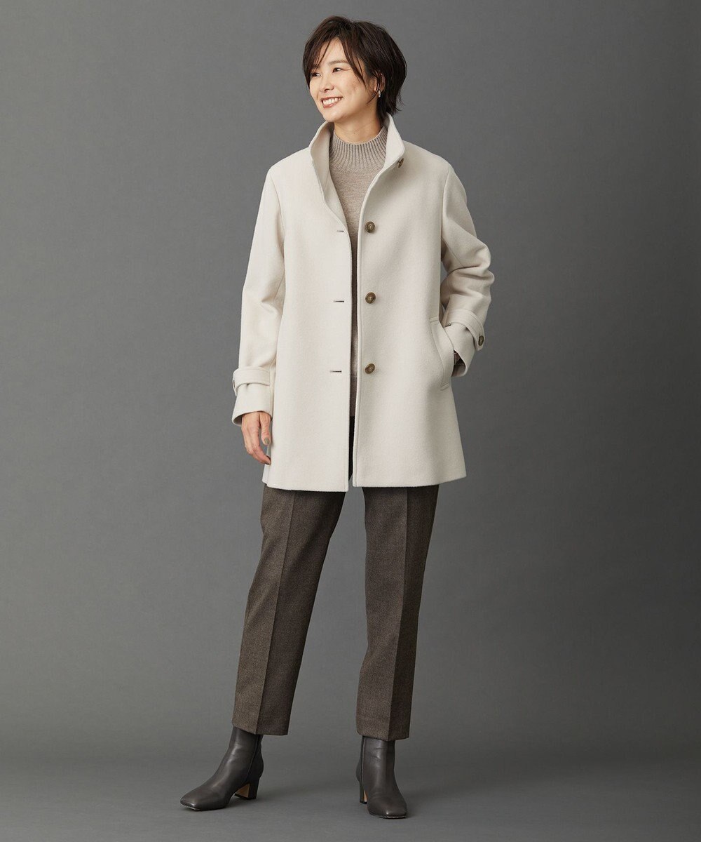 J.PRESS LADIES L ショートビーバー スタンドカラー コート 