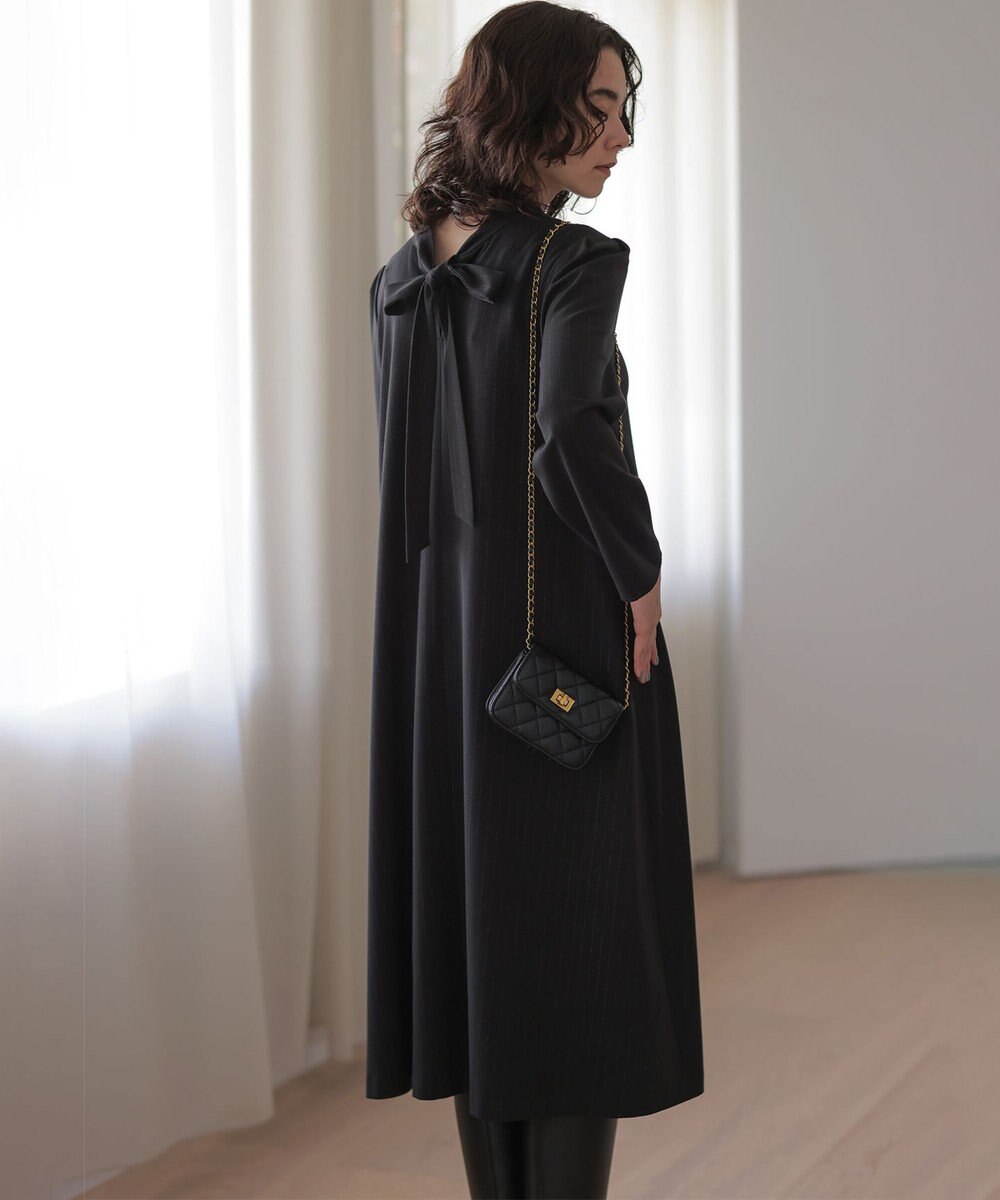 組曲 S 【前後着用可】ラメストライプボウタイ ワンピース 